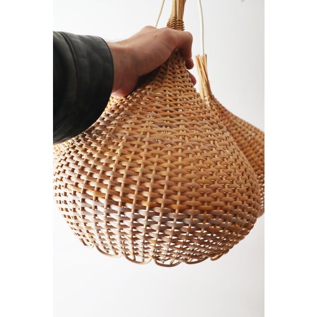 Mid-Century Modern Wicker Pendant Lamp, 1960s For Sale - Image 17 of 18