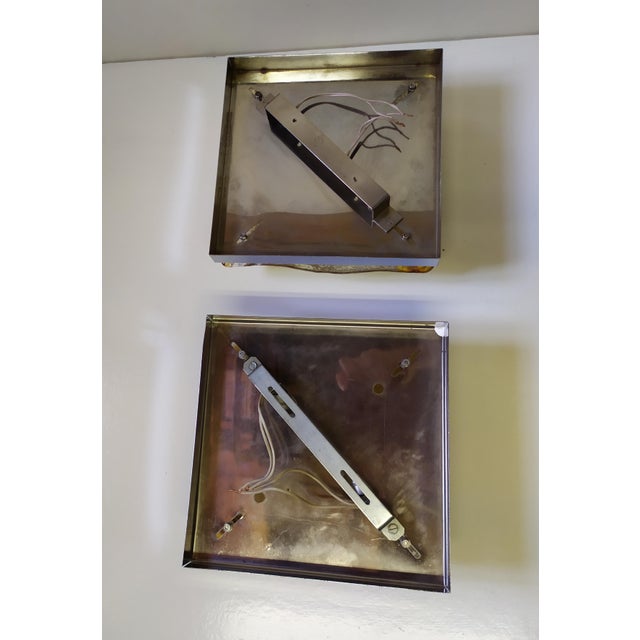 Metal Murano Glass Wall Lights by Toni Zuccheri for Mazzega, 1970s, Set of 2 For Sale - Image 7 of 11