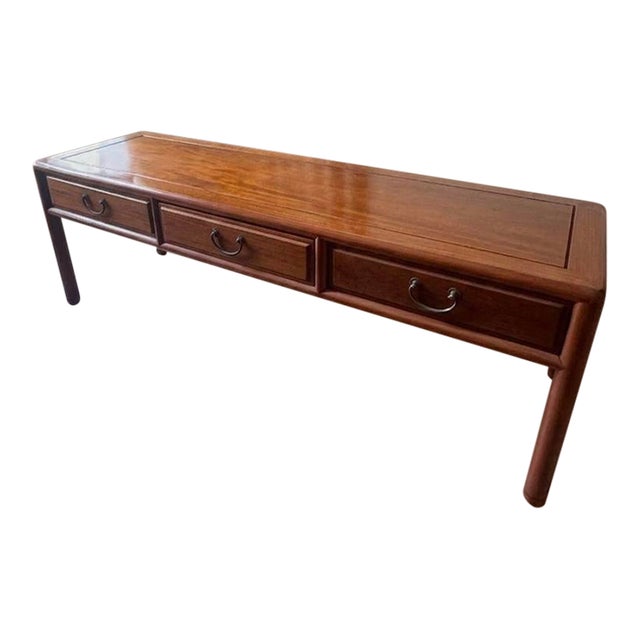 Vintage Mid-Century Modern Rosewood Coffee Table With Drawers For Sale