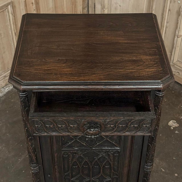 19th Century Gothic Oak Confiturier Cabinet For Sale - Image 17 of 18