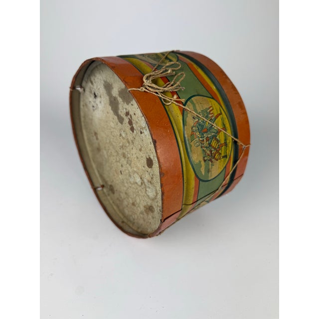 Rare Vintage J. Chein & Co. Patriotic Tin Lithograph Toy Drum | Abraham Lincoln Americana Folk Art Decor For Sale - Image 11 of 12