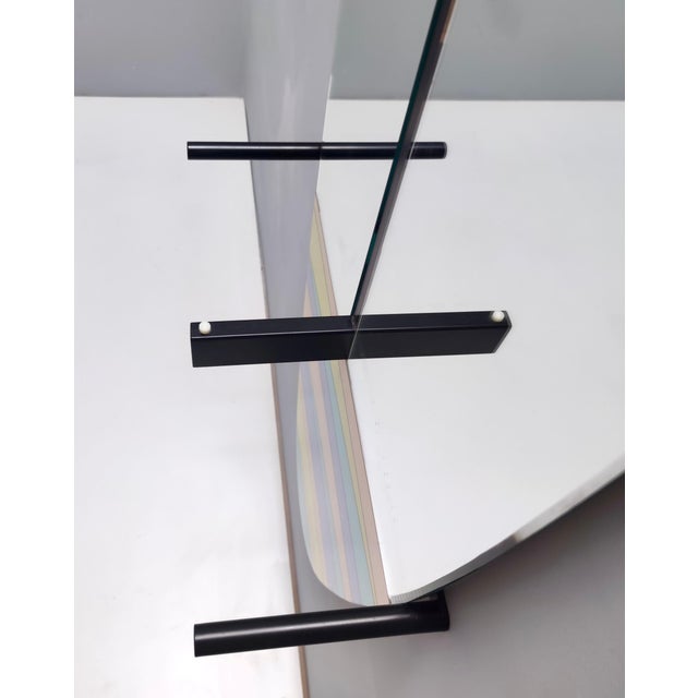 Vintage Wall-Mounted Entryway Mirror and Console Table with Glass Top, 1980s For Sale - Image 15 of 17