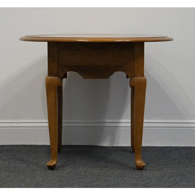 Wood Ethan Allen Heirloom Nutmeg Maple Colonial Early American 28" Round Accent End Table 10-8036 For Sale - Image 7 of 10