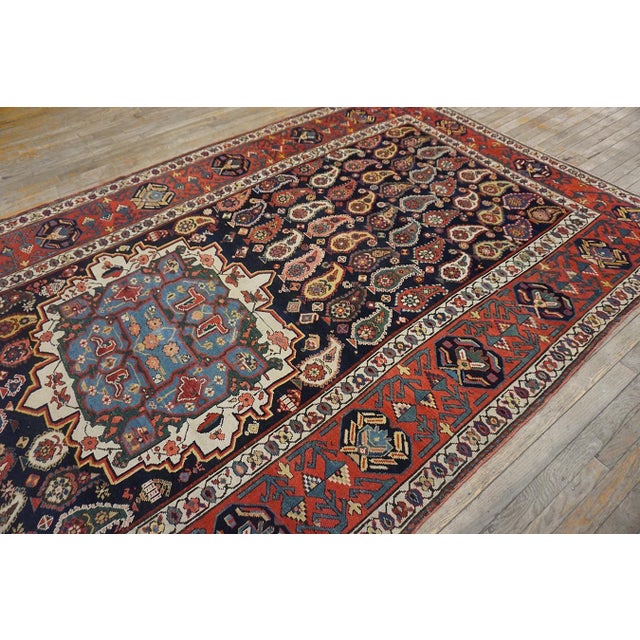 Textile Wonderful Red and Black Color With Paisley Pattern Antique Caucasian Karabagh Rug For Sale - Image 7 of 12
