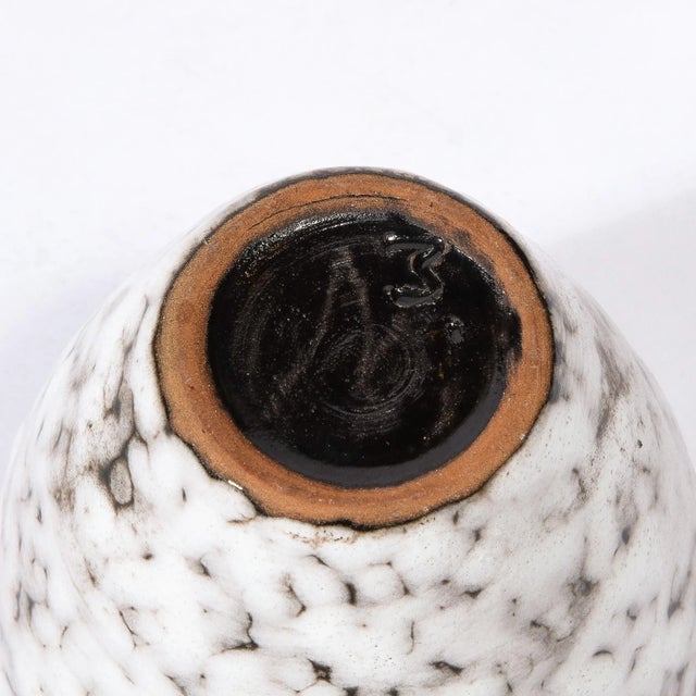 White Mid-Century Modernist White and Earth Toned Ceramic Vase For Sale - Image 8 of 10