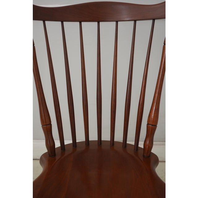 Wood Set of 4 Frederick Duckloe Cherry Windsor Dining Chairs For Sale - Image 7 of 18