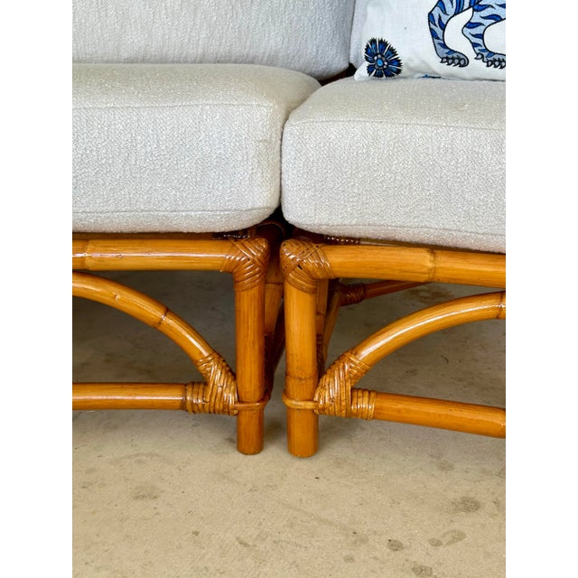 Restored Mid-Century Curved Rattan Modular Sectional Sofa For Sale - Image 10 of 12