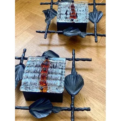 Poliarte Mid-Century Modern Brutalist Scandinavian Wall Sconces by Albano Poli for Poliarte, Set of 2 For Sale - Image 4 of 9