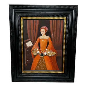 English Oil Painting the Virgin Queen Elizabeth 1st When a Young Princess After William Scrots
