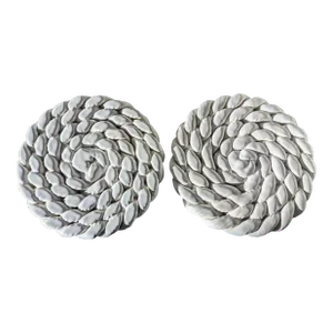 90s Pair of Ceramic Portuguese Rope Trivets