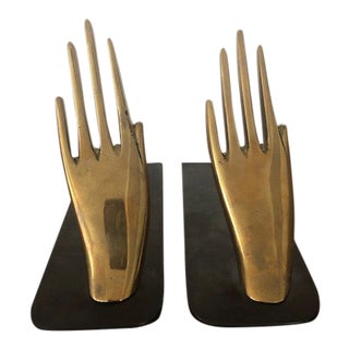 Carl Auböck Brass Hands Bookends - a Pair For Sale