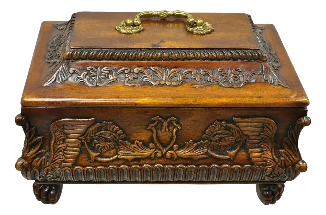 Late 20th Century French Empire Rococo Style Carved Mahogany Paw