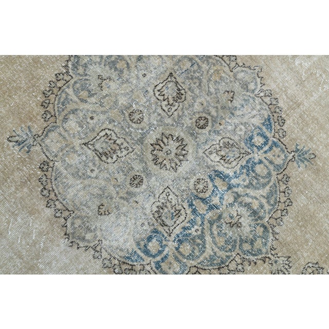 1970s Vintage Persian Handmade Wool Cotton Beige Area Rug For Sale - Image 9 of 11