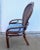 Boho Bentwood Rattan and Cane Chair With Blue Gingham Cushion For Sale - Image 4 of 4