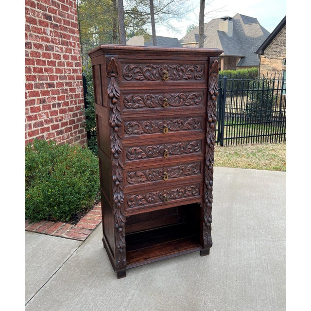 Antique French Victorian Era Chest of Drawers Campaign Wellington