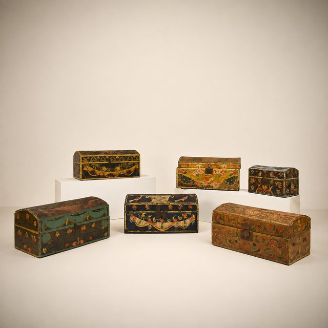Folk Art Norman Wedding Boxes, France, 1890, Set of 6 For Sale - Image 10 of 10