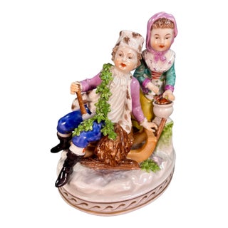 European Porcelain Decorative Figurine For Sale