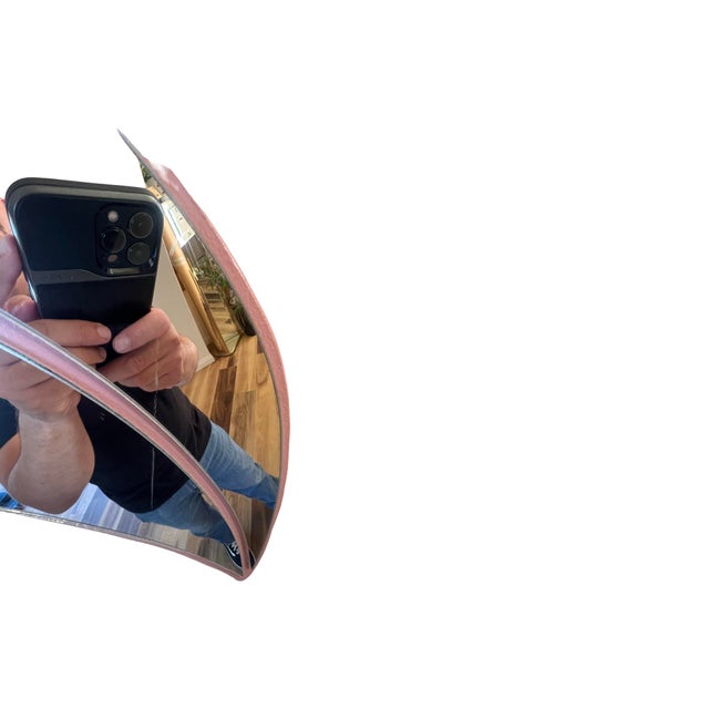 Pink Vintage Postmodern 1980s 6ft Pink Tropical Palm Tree Wall Mirror Art 80s Coastal For Sale - Image 8 of 9