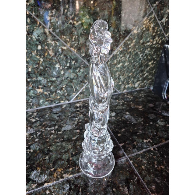 Vintage Hand-Carved Chinese Clear Rock Crystal Guanyin Sculpture (Jg) For Sale - Image 4 of 8