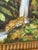 Gold Signed Tropical Leopard Waterfall Acrylic Painting in Carved Gilt Wood Frame For Sale - Image 8 of 12
