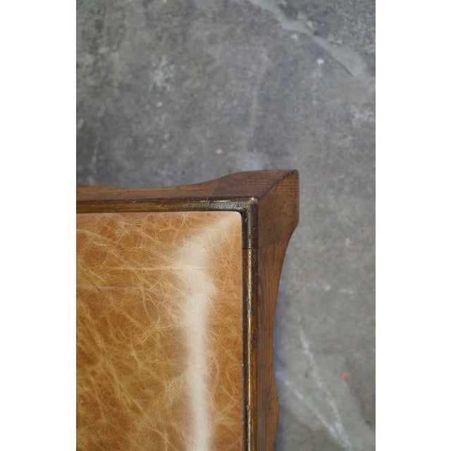 Antique French Country Oak Leather Coffee Cocktail Table For Sale - Image 9 of 12