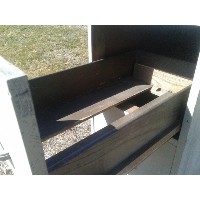 Antique Wooden 4 Drawer File Cabinet Painted Navy Gray 1940s For Sale - Image 13 of 18