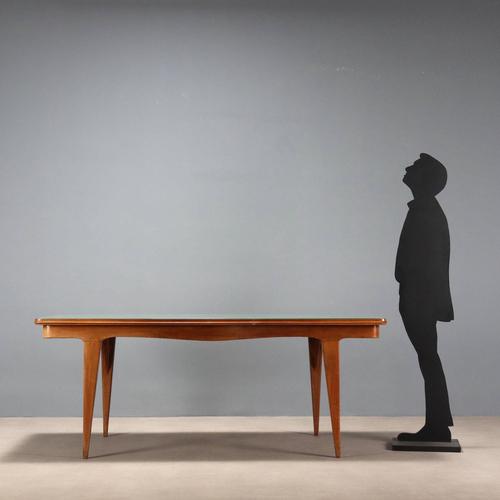 Vintage Table in Painted Beech with Glass Top, Italy, 1950s-1960s For Sale - Image 3 of 10