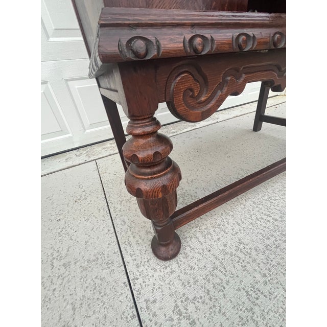 Antique Jacobean Revival Hand Carved Hutch/Cupboard For Sale - Image 10 of 12