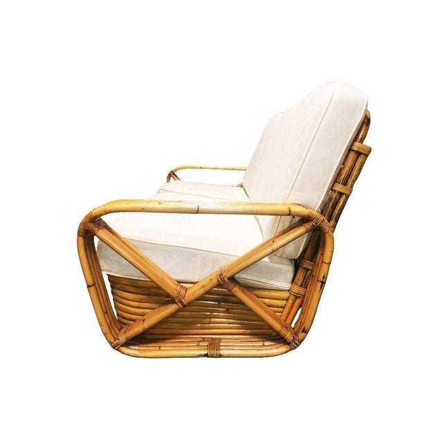 1930s Paul T. Frankl 4-Strand Square Pretzel Round-Back 3-Seat Sofa Restored For Sale In Los Angeles - Image 6 of 7