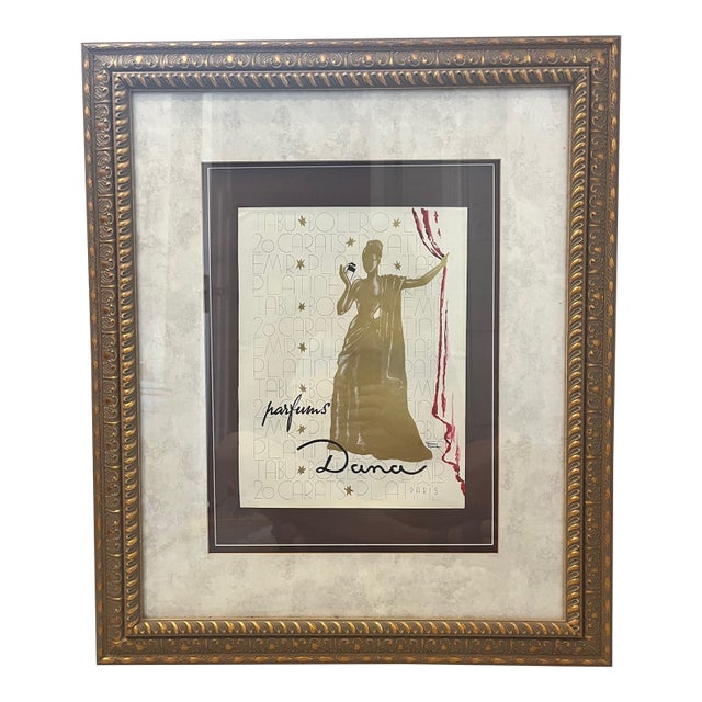 Vintage Dana Perfume Ad From France - Framed For Sale