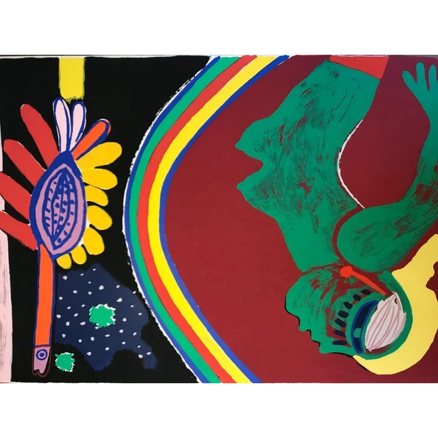 Guillaume corneille "La femme et l’oiseau" Silkscreen printing 1978 For Sale