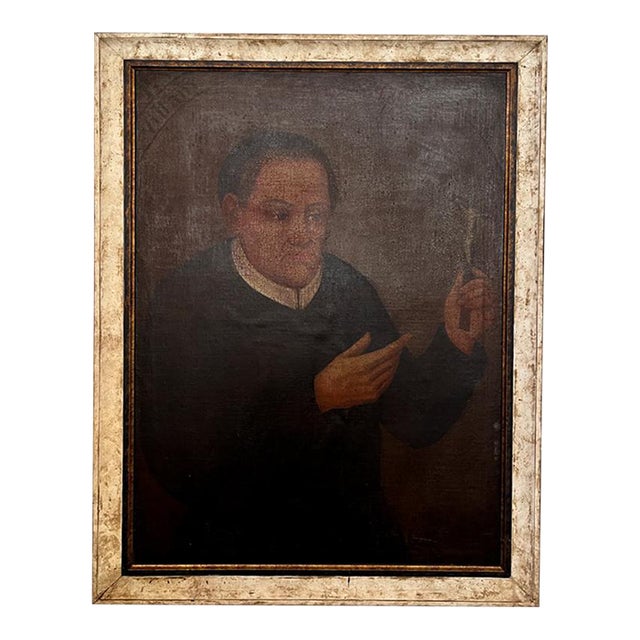 19th Century Portrait of Padre Andrea Villani For Sale