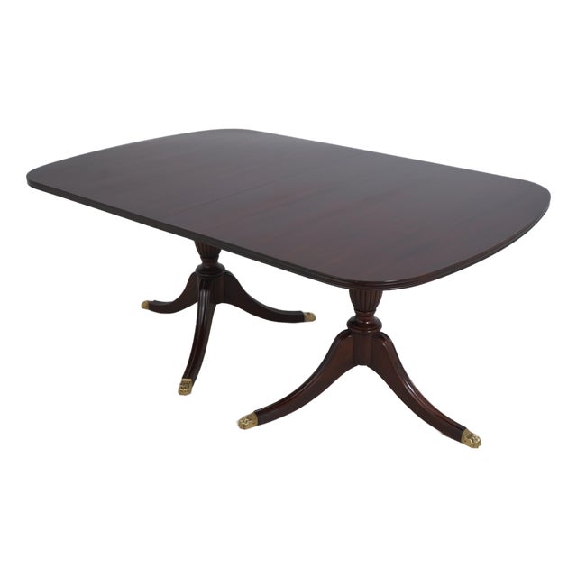 Henkel Harris Mahogany Double Pedestal Dining Table For Sale