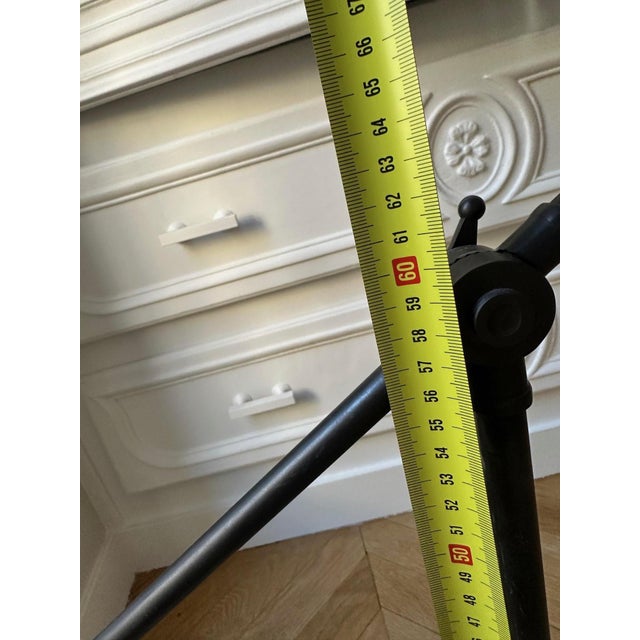 Restoration Industrial Black Metal Articulated Floor Lamp For Sale - Image 4 of 10
