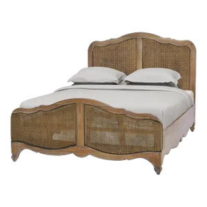 French Provincial Queen Bed - Straw Wash Finish