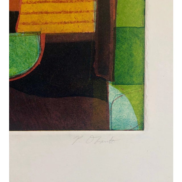 Abstract Abstract Modernist Colorful Bold Monoprint Monotype Painting Print Pierre Obando, 1997 For Sale - Image 3 of 5