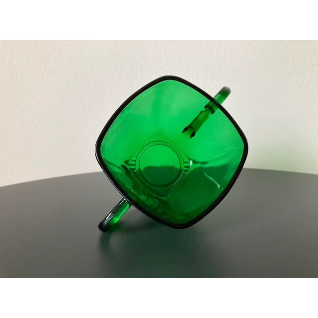 Anchor Hocking Midcentury American Art Deco Green Glass Sugar Bowl by Anchor Hocking For Sale - Image 4 of 12