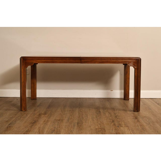 Drexel Heritage Sketchbook Collection Burl Wood Parsons Extendable Dining Table For Sale - Image 18 of 18