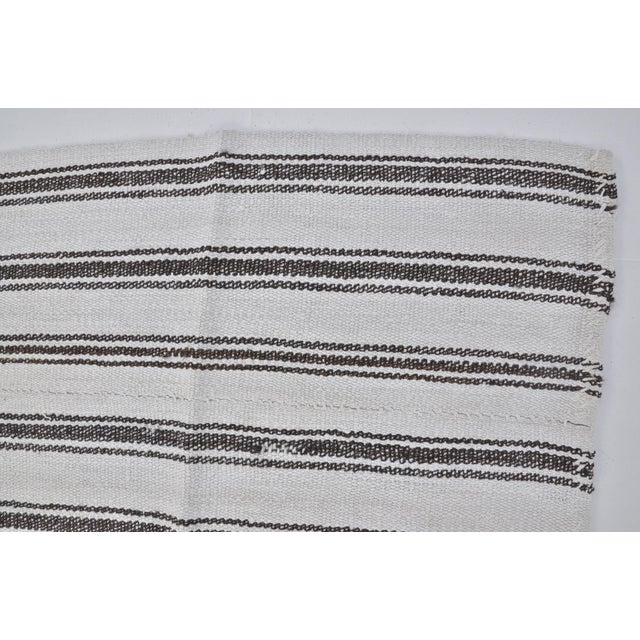 1950s Stripe Handwoven Oushak Floor Kilim For Sale - Image 10 of 10