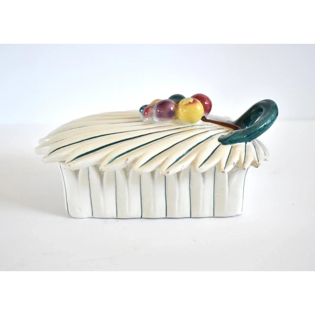 Mid 20th Century Italian Ceramic Trinket Box With Palm Frond For Sale - Image 5 of 10