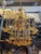 Glass Vintage Gold Rain Chandelier with Crystals and Murano Glass Flowers, Italy, 1966 For Sale - Image 7 of 15