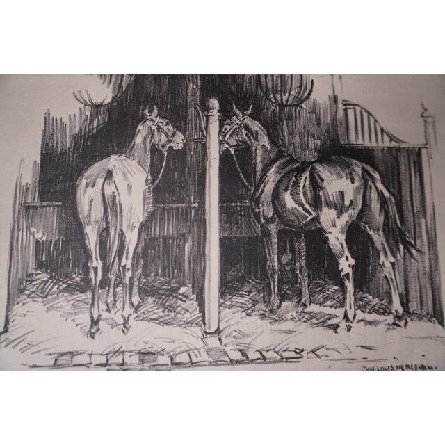 Illustration Don Louis Perceval (1908-1979) - Horses in a Stable - Lithograph For Sale - Image 3 of 3