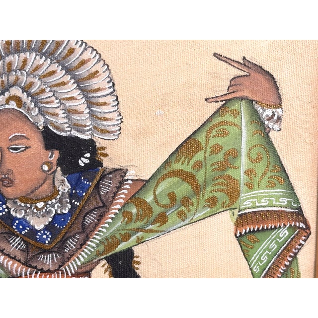 Mid 20th Century I Made Budi Batuan Painting of Balinese Dancer For Sale - Image 4 of 15