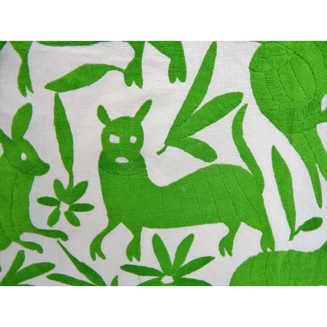 Wild Animals Green Embroidered Tapestry For Sale - Image 10 of 13