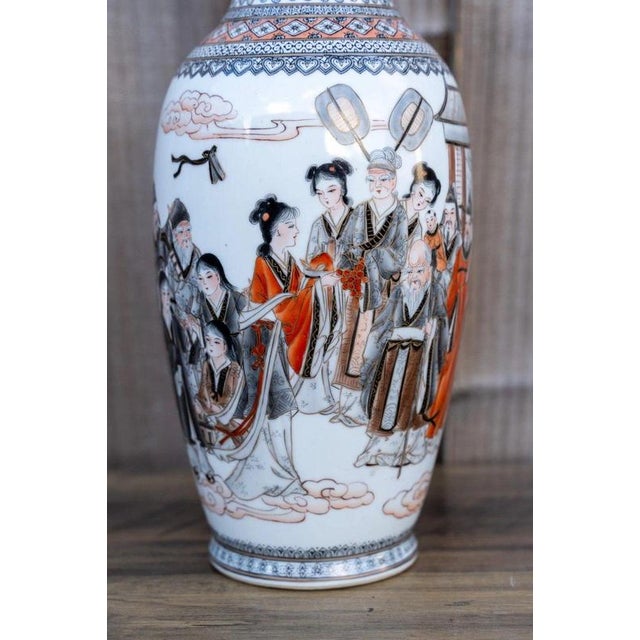 20th Century Chinese Famille Rose Grisaille & Iron Red Porcelain Vase For Sale - Image 15 of 18