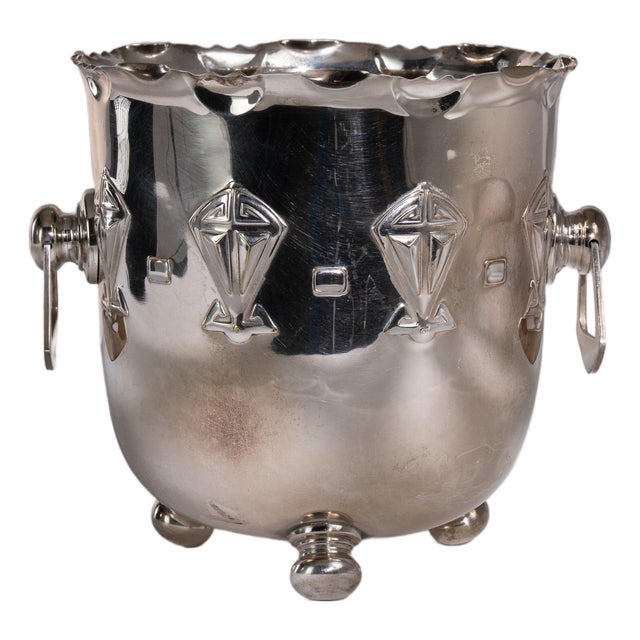 Mid 20th Century France Silver Metal Ice Bucket For Sale