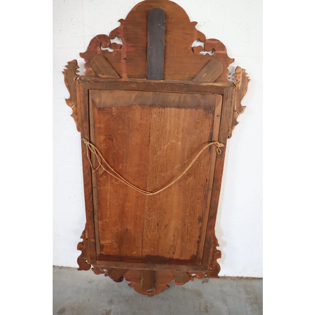 Early 20th Century Chippendale Style Tiger Maple Mirror For Sale - Image 5 of 6