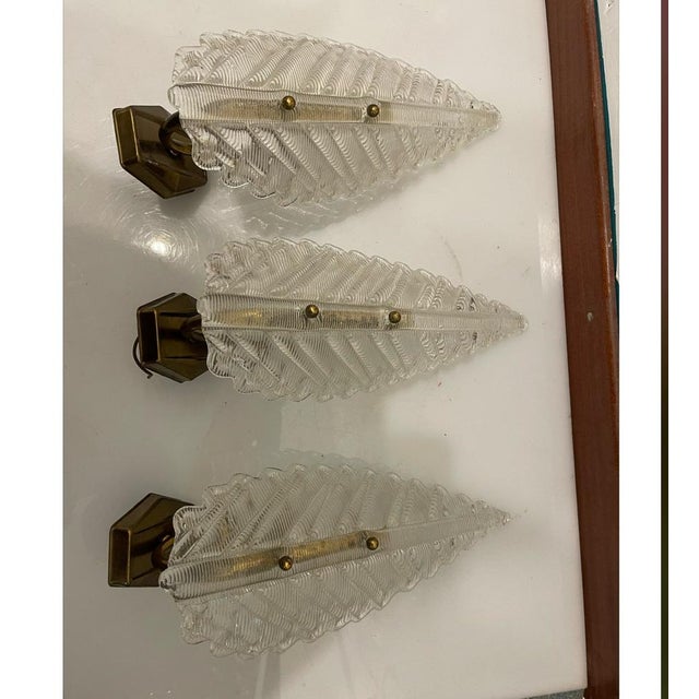 Murano Glass Sconces from Barovier, 1950s, Set of 3 For Sale - Image 10 of 11