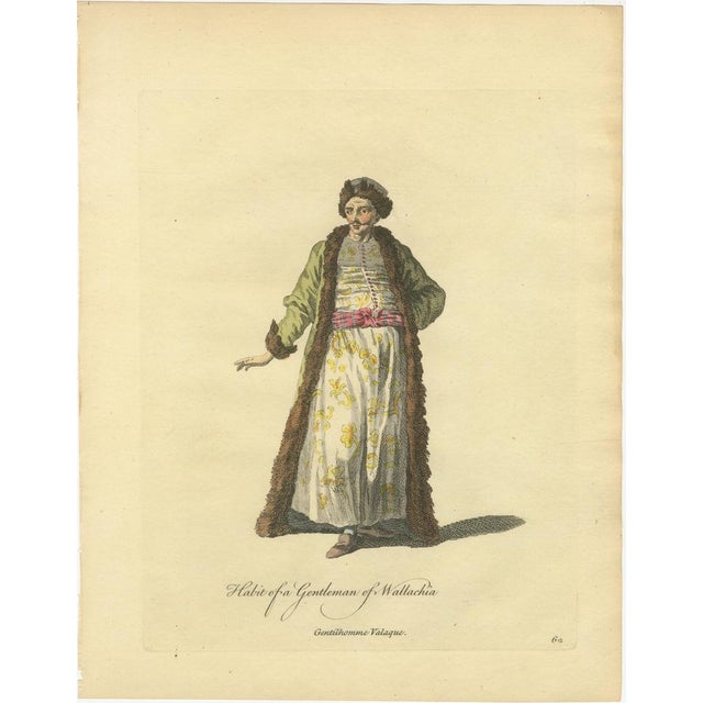 Jefferys, Costume of a Gentleman of Wallachia, Engraving, 1749 For Sale - Image 3 of 9