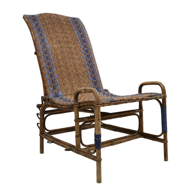 Vintage Rattan Chaise Lounge For Sale - Image 4 of 11